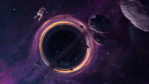 4k Black Hole Sucking Astronaut Wallpaper