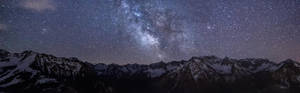 4k Dual Monitor Starry Night At Mountain Wallpaper