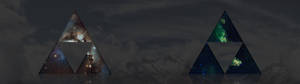 4k Dual Monitor Triforce In Sky Wallpaper