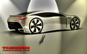 4k Ferrari Elegance Spotlight Design Wallpaper