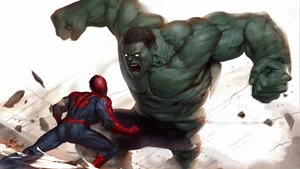 4k Hulk Vs. Spiderman Wallpaper