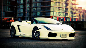 4k Lamborghini Gallardo White Spyder Wallpaper