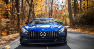 4k Laptop Car Blue Mercedes Wallpaper