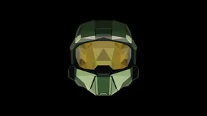 4k Master Chief Helmet Art Black Background Wallpaper