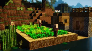 4k Minecraft Farm Wallpaper