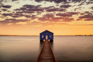 4k Sky Blue Boat House Australia Wallpaper