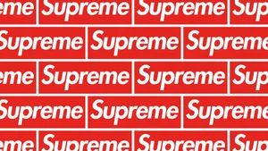 4k Supreme Red Pattern Design Wallpaper