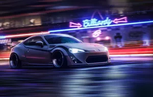 4k Toyota 86 Cyberpunk Speed Digital Art Wallpaper