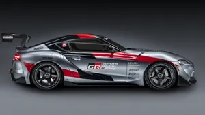 4k Toyota Supra Grey Race Car Wallpaper