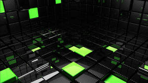 4k Ultra Hd Black-lime Green Cubes Wallpaper