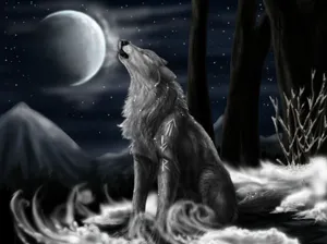 4k Ultra Hd Photo Of Moon Wolf Wallpaper