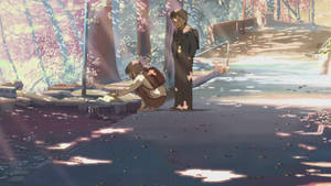 5 Centimeters Per Second Young Akari And Takaki Wallpaper