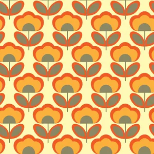 60s Aesthetic Flower Pattern Wallpaper