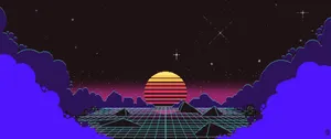 6880x2880 Outrun Sunset Wallpaper Wallpaper