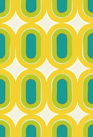 70s Yellow Green Oblong Pattern Wallpaper
