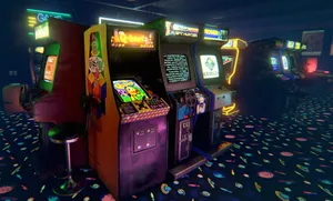 80s Retro Arcade Game Machines Wallpaper