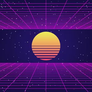 80s Vaporwave Neon Pink Gridline Pattern Wallpaper