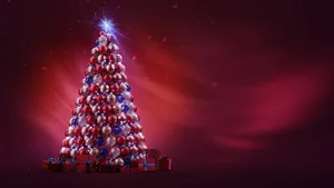 8k Christmas Tree Ball Wallpaper