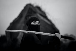 8k Samurai With Katana Wallpaper