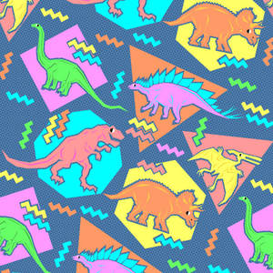900x900 90's Dinosaur Pattern Chobopop Nineties Dinos Wallpaper