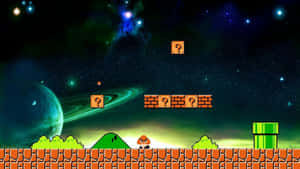 90s Computer Space-themed Game Wallpaper