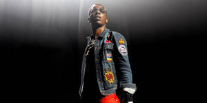 90s Rapper Young Dolph In Denim Wallpaper