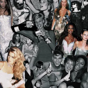 90s Style Women Photo Collage Wallpaper