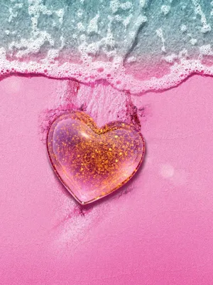 A Beautiful Background Surrounded By Glittering Pink Hearts. Wallpaper