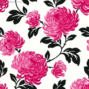 A Beautiful Black And Pink Floral Pattern That Brings A Sense Of Peace And Tranquility Wallpaper