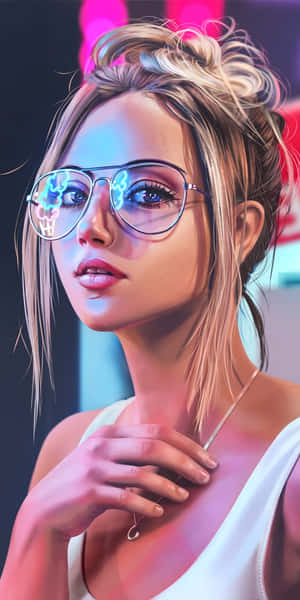 A Beautiful Girl Cartoon Looking Off Into The Distance Wallpaper