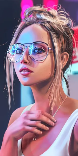 A Beautiful Girl Cartoon Looking Off Into The Distance Wallpaper