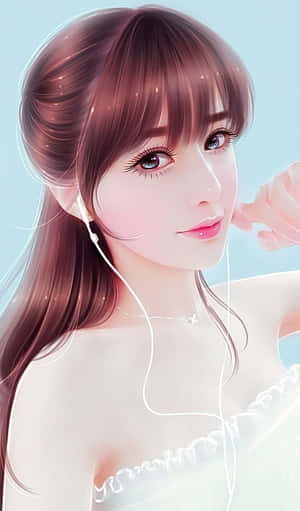 A Beautiful Girl With A Cartoonish Smile Wallpaper
