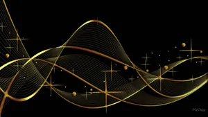 A Black And Gold Desktop With Gleaming Gold Accents Wallpaper