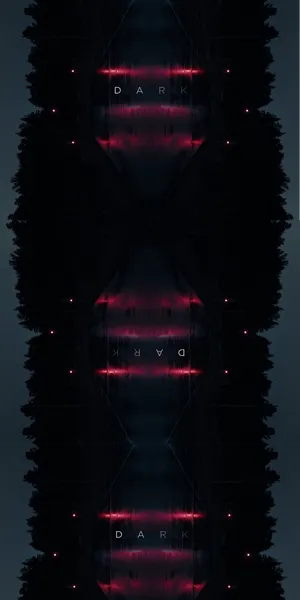 A Black And Red Image Of A Tree With Red Lights Wallpaper