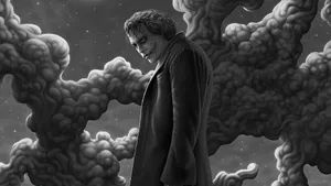 A Black And White Cartoon Drawing Of A House Wallpaper