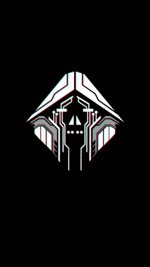 A Black And White Logo With A White Building Wallpaper