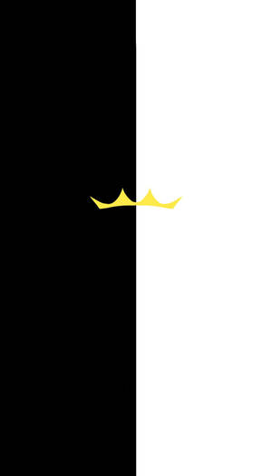 A Black And White Split With A Crown Wallpaper