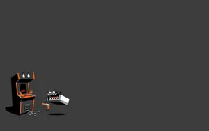 A Black Background With A Black And Orange Machine Wallpaper