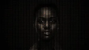 A Black Background With A Woman's Face In The Middle Wallpaper