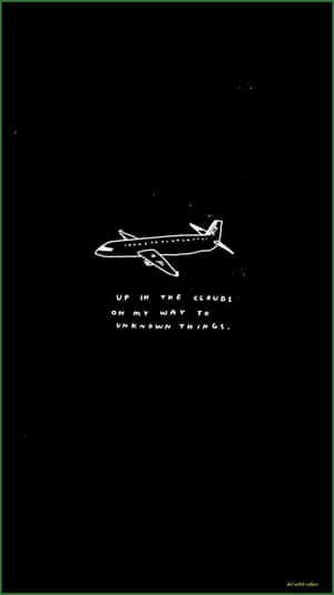 A Black Background With An Airplane On It Wallpaper