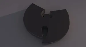 A Black Logo With A Black Outline On It Wallpaper