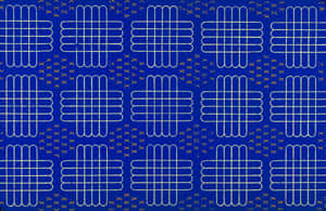 A Blue And Gold Geometric Pattern Wallpaper