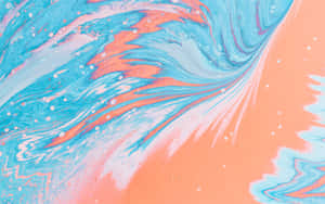A Blue And Orange Swirling Pattern On A White Background Wallpaper