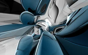 A Blue And White Abstract Design Wallpaper