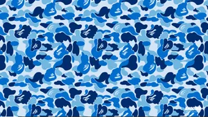 A Blue And White Camouflage Pattern Wallpaper