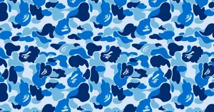 A Blue And White Camouflage Pattern Wallpaper