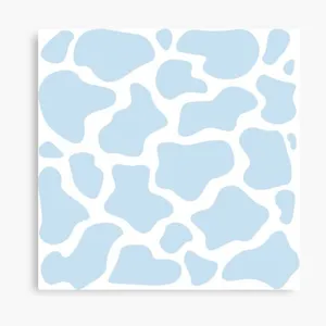 A Blue And White Pattern With A Cow Print Canvas Print Wallpaper