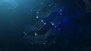 A Blue Background With A Circuit Board Wallpaper