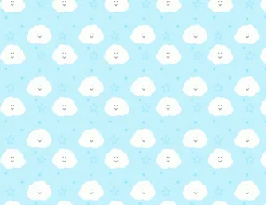 A Blue Background With White And Blue Sheep Wallpaper