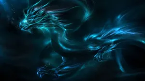 A Blue Dragon In The Dark Wallpaper